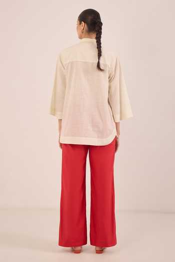 Shivani Bhargava Dal Cotton Floral Embroidered Shirt & Pant Set 