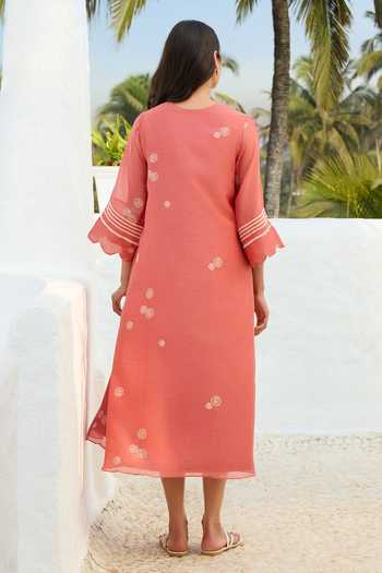 Vaayu Hibiscus Applique Dress 