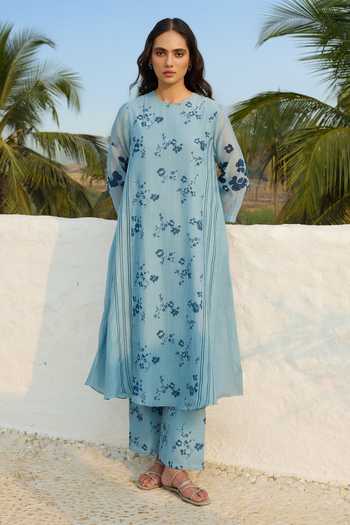 Vaayu Sky Floral Print Kurta & Pant Set 