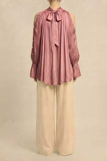 Neora By Nehal Chopra Brick Red Halter Neck Top For Kids