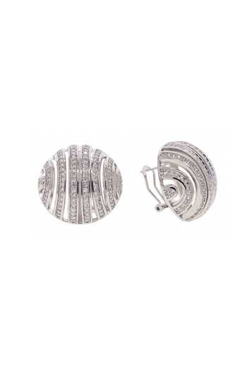 Prata Arc Dome Embellished Stud Earrings 