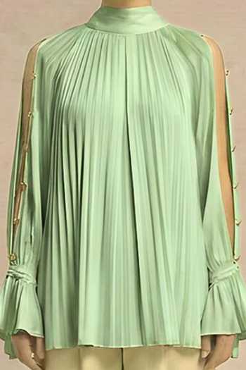 Neora By Nehal Chopra_Green Ash Halter Neck Top For Kids_Online_at_Aza_Fashions