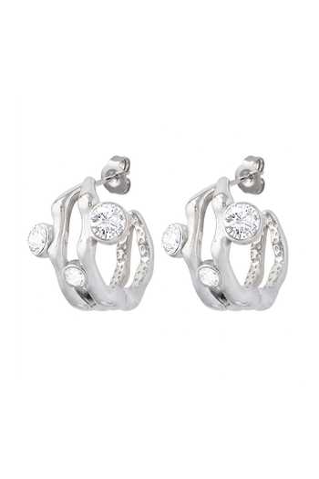 Prata Orbit Wrap Stud Earrings 