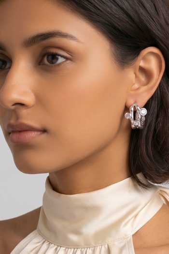 Prata Orbit Wrap Stud Earrings 
