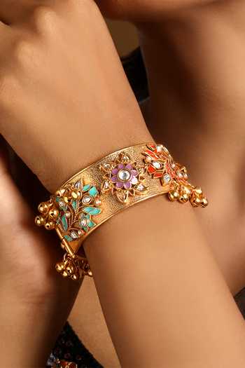 HRISHA Kundan Polki Enamel Bangle 