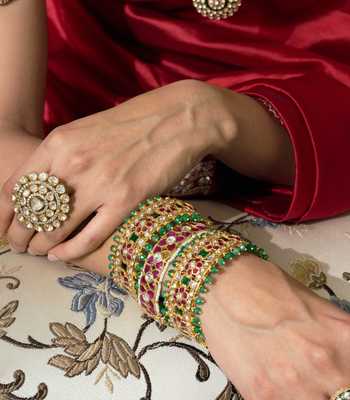 Preeti Mohan Laveena Kundan Bangles - Set of 2 