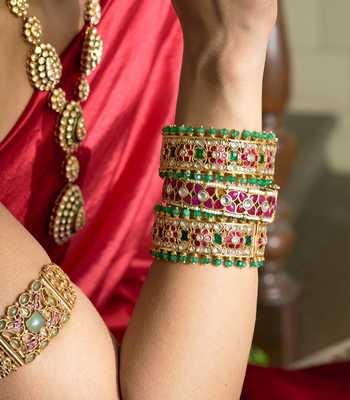 Preeti Mohan Laveena Kundan Bangles - Set of 2 