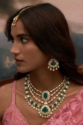 Preeti Mohan Kavya Polki Layered Necklace Set 