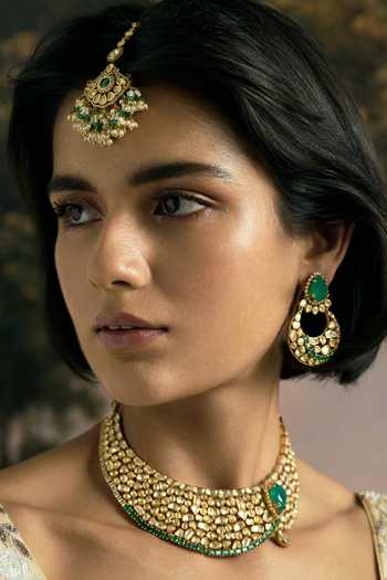 Preeti Mohan Gazleen Kundan Necklace Set 