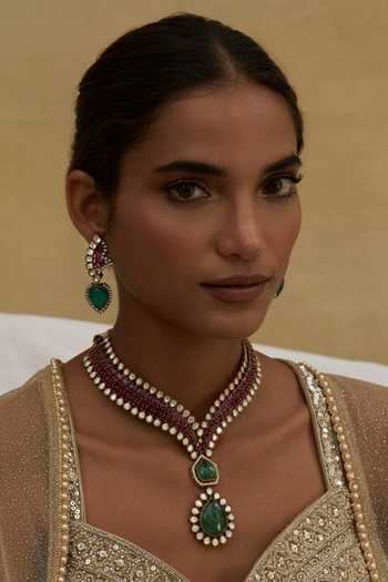 Preeti Mohan Jaskirat Zircon Embellished Necklace 