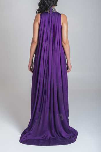 Neora By Nehal Chopra Braided Neck High-Low Gown For Kids