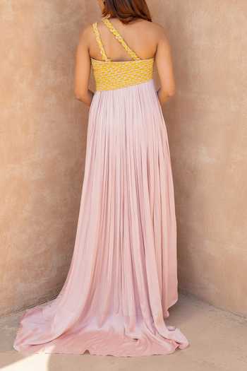 Neora By Nehal Chopra Braided Bodice Trail Gown For Kids
