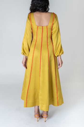 Neora By Nehal Chopra Striped Braided Lace Dress For Kids