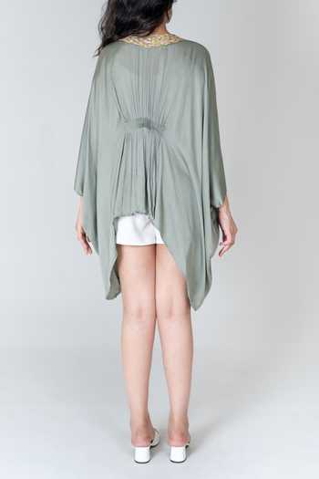 Neora By Nehal Chopra Braided Border Cape For Kids