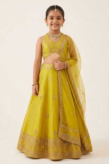 Charu Makkar Fleur Embroidered Lehenga Set For Kids
