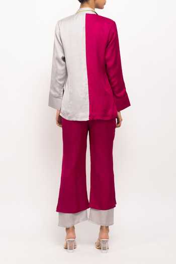Neora By Nehal Chopra Lapel Collar Blazer Pant Set For Kids