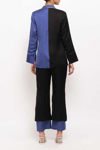 Neora By Nehal Chopra Full Sleeve Blazer Pant Set For Kids