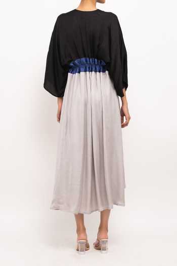 Neora By Nehal Chopra Color Blocked High-Low Cape For Kids
