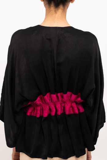 Neora By Nehal Chopra Ruched Asymmetrical Short Cape For Kids