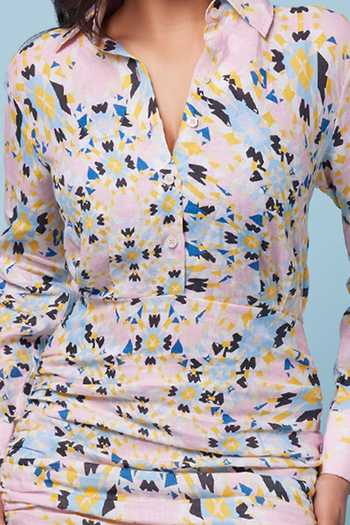 Senren By Eshana Raut Abstract Geometric Print Shirt Dress For Kids