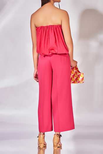 Senren By Eshana Raut Scrunchie Top & Culotte Pant Set For Kids