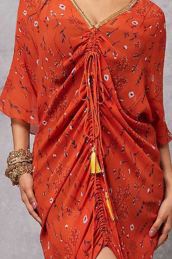 Senren By Eshana Raut Flower Print Kaftan For Kids