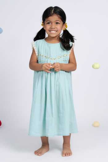 OurDve Hand Embroidered Cotton Dress 