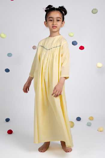 OurDve Hand Embroidered Cotton Maxi Dress  