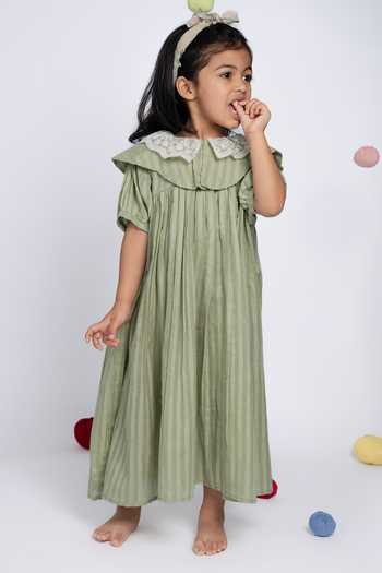 OurDve Striped Cotton Dress  
