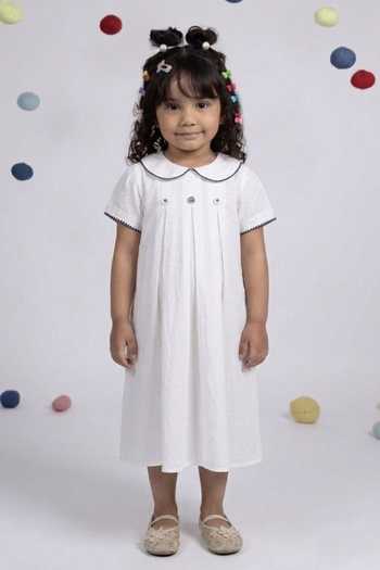 OurDve Cotton Peter Pan Collar Dress  