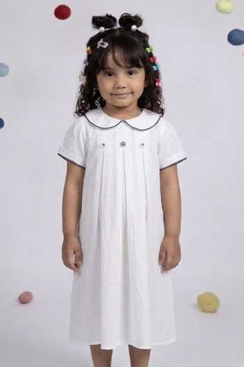 Buy OurDve White Cotton Peter Pan Collar Dress Online at Aza Fashions Buy_OurDve_White Cotton Peter Pan Collar Dress _Online_at_Aza_Fashions