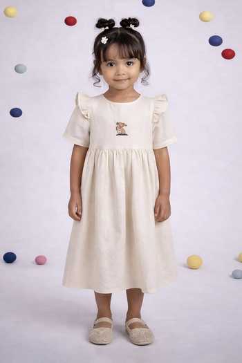 OurDve Hand Woven Natural Textured Dress  