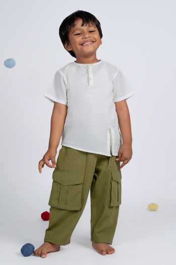 OurDve Kantha Cotton Shirt & Pant Set 
