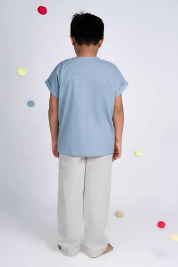 OurDve Kantha Embroidered Cotton Shirt & Pant Set 