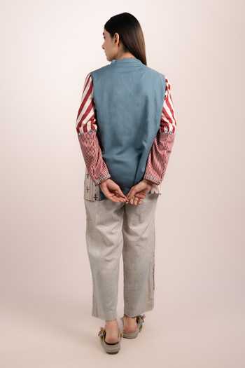 OurDve Lyra Ajrakh Placement Print Shirt 