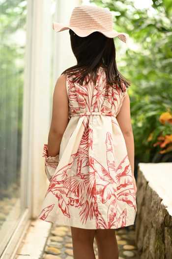 JANYAS CLOSET Leaf Print Dress  