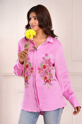 Sheeshakari Bouquet Embroidered Shirt 