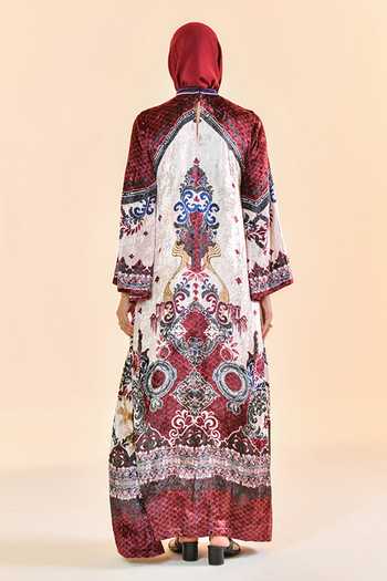 Bhanuni By Jyoti Velvet Dusk Print Abaya 