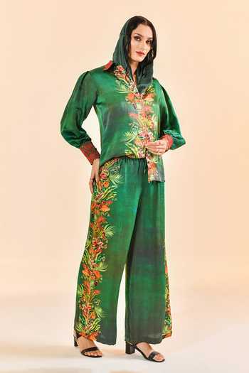 Bhanuni By Jyoti Mirage Green Print Pant 