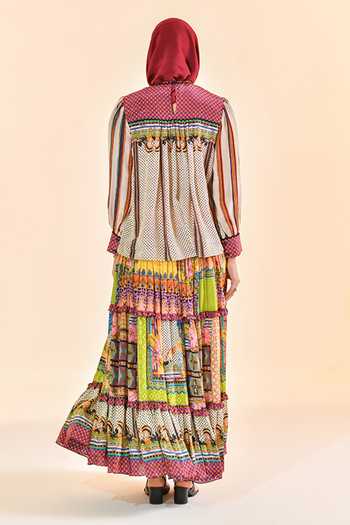 Bhanuni By Jyoti Auburn Flame Maxi Skirt 
