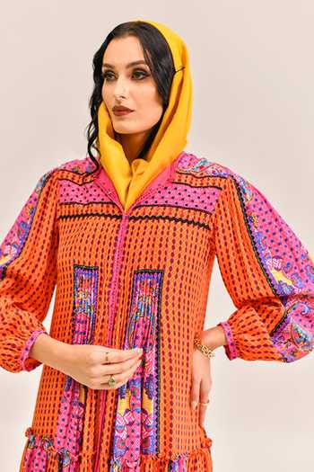 Buy_Bhanuni By Jyoti_Pink Viscose Azure Tide Print Dress _Online_at_Aza_Fashions