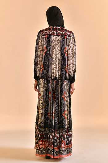 Bhanuni By Jyoti Noir Bloom Print Maxi Dress 