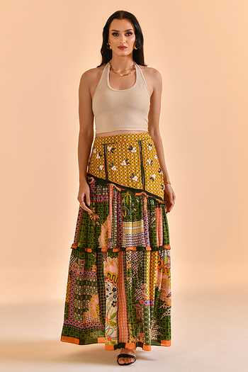 Bhanuni By Jyoti Moss Shadow Printed Maxi Skirt 