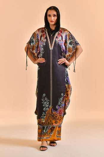 Bhanuni By Jyoti Halo Black Print Kaftan 