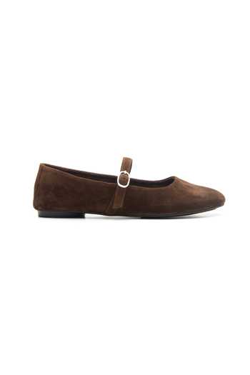 Dang Shoes Brown Suede Leather Ballerina Flats Online at Aza Fashions Dang Shoes_Brown Suede Leather Ballerina Flats _Online_at_Aza_Fashions