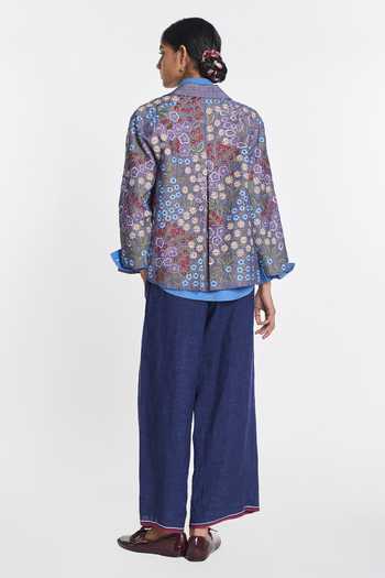 Payal Pratap Torenia Embroidered Cotton Linen Jacket 