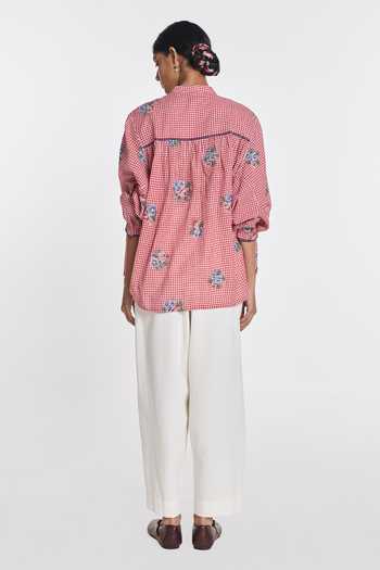 Payal Pratap Lisianthus Gingham Check Top 