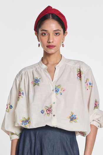 Payal Pratap Lisianthus Gingham Check Top 