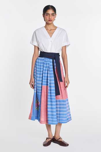 Payal Pratap Celandine Patchwork Wrap Dress 