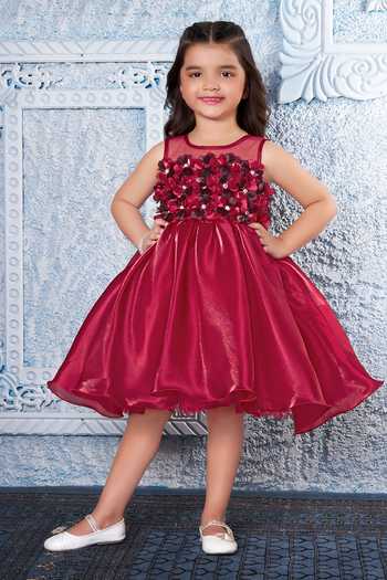 Mini Stitch 3D Floral Applique Dress 
